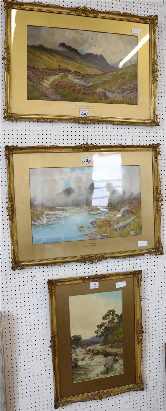 S.E. Hall, three watercolours of Scottish Highland scenes(-)